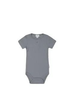 Organic Cotton Modal Darcy Rib Tee Bodysuit - Finch