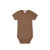 Organic Cotton Modal Darcy Rib Tee Bodysuit - Hojicha