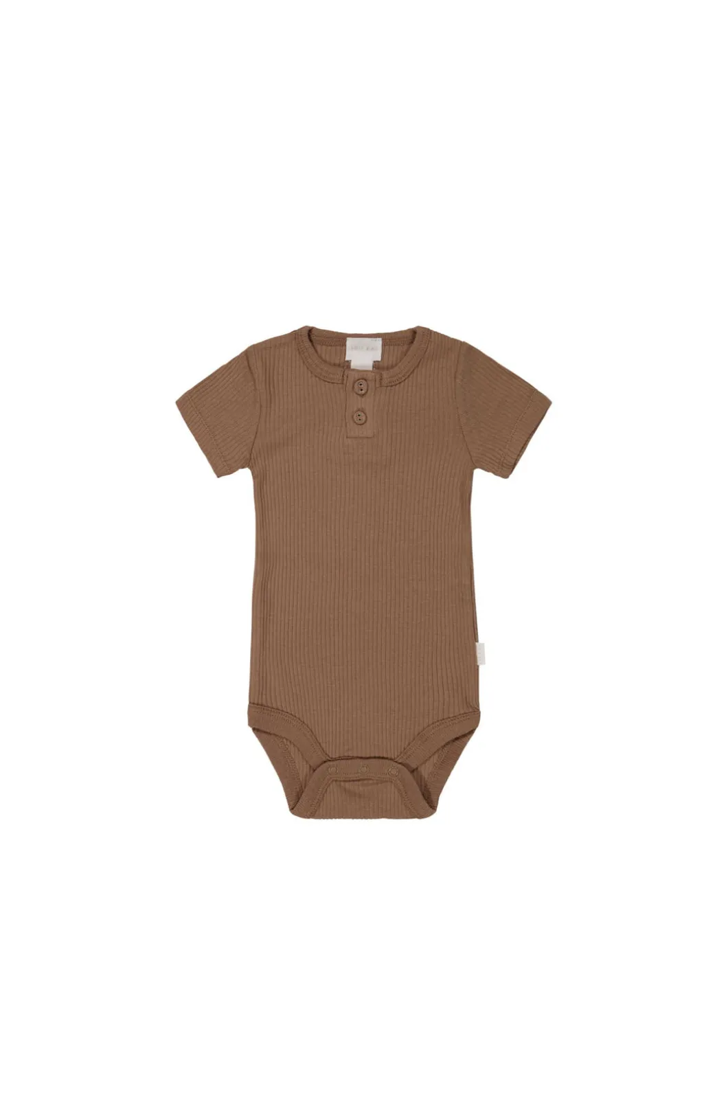 Organic Cotton Modal Darcy Rib Tee Bodysuit - Hojicha
