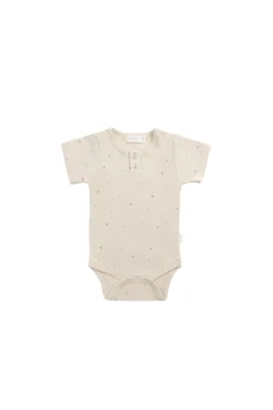 Organic Cotton Modal Darcy Tee Bodysuit - Milky Way Buff