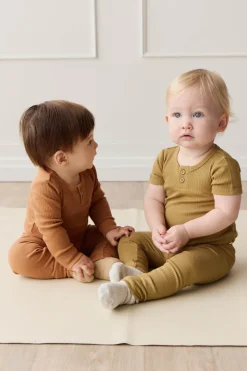 Organic Cotton Modal Darcy Rib Tee Bodysuit - Buffalo