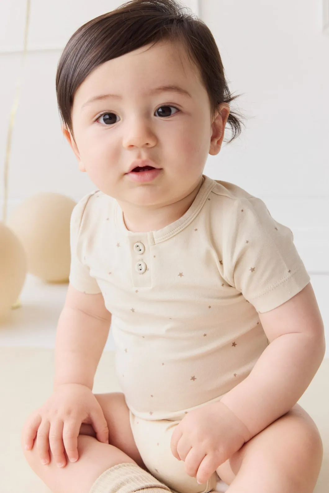 Organic Cotton Modal Darcy Tee Bodysuit - Milky Way Buff