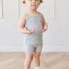 Organic Cotton Modal Elisa Bike Short - Light Grey Marle