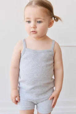 Organic Cotton Modal Elisa Bike Short - Light Grey Marle