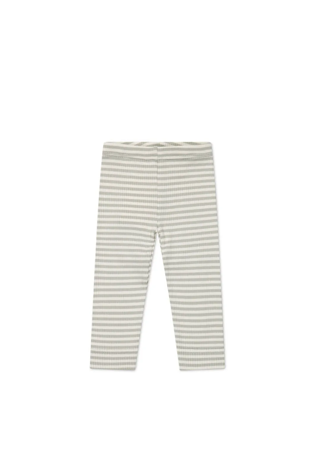 Organic Cotton Modal Everyday Legging - Narrow Stripe Moss/Cloud