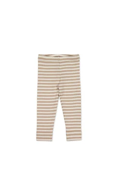 Organic Cotton Modal Everyday Legging - Narrow Stripe Baker/Cloud