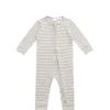 Organic Cotton Modal Frankie Onepiece - Narrow Stripe Gazelle/Oat
