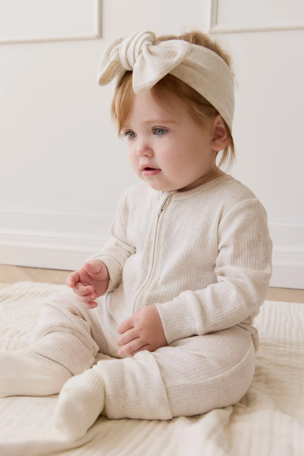 Organic Cotton Modal Frankie Onepiece - Oatmeal Marle