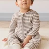 Organic Cotton Modal Gracelyn Onepiece - Narrow Stripe Tweed/Cloud