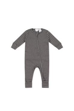 Organic Cotton Modal Gracelyn Onepiece - Daily Stripe Wolf/Cloud
