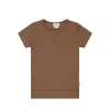 Organic Cotton Modal Henley Tee - Hojicha