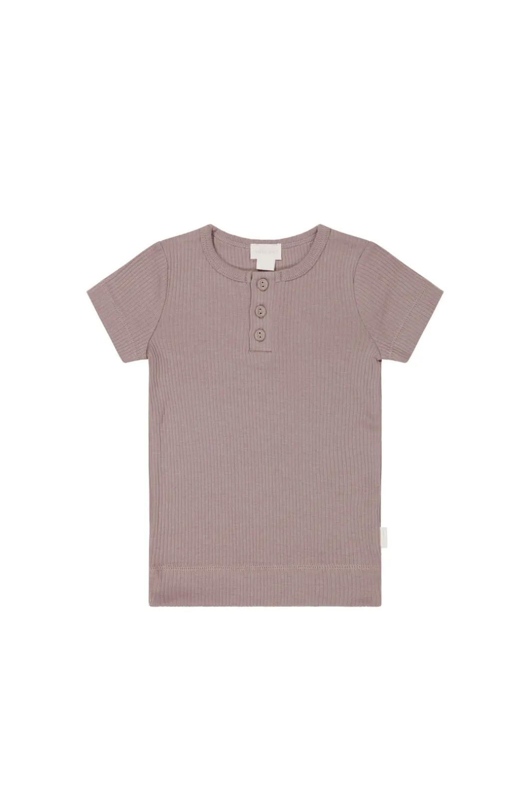 Organic Cotton Modal Henley Tee - Mauve Shadow