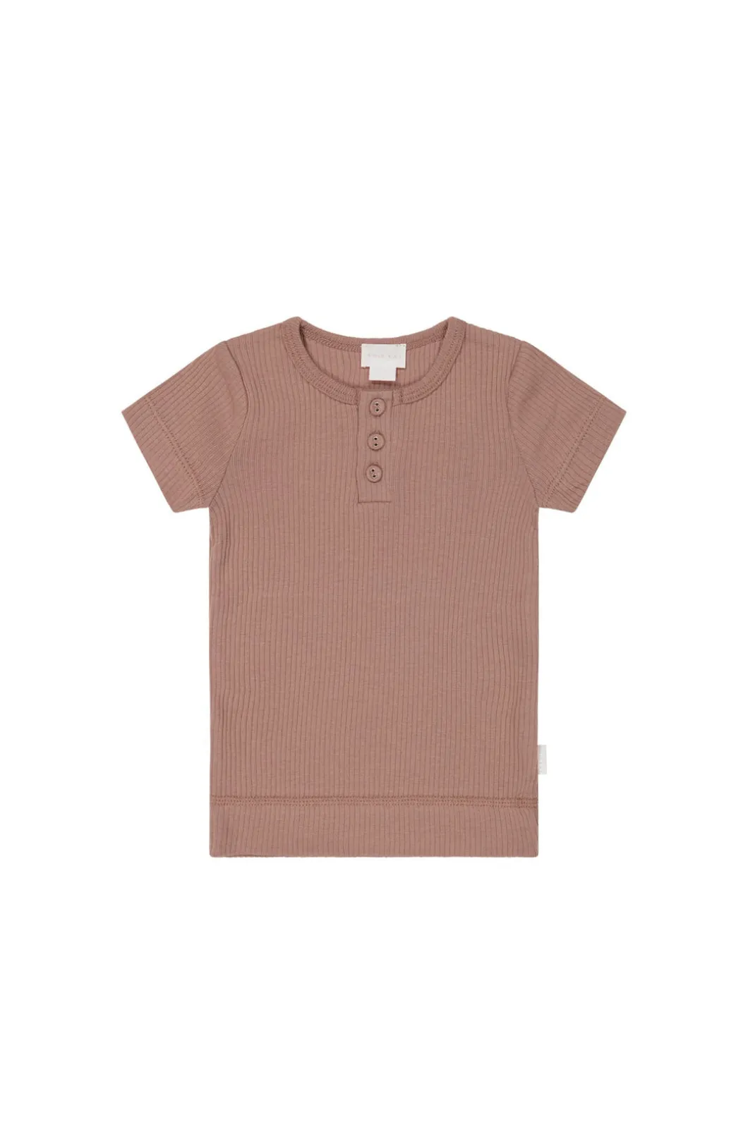Organic Cotton Modal Henley Tee - Powder