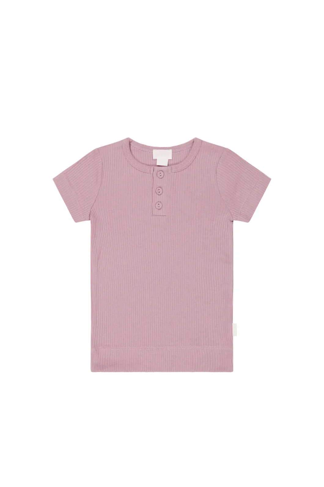 Organic Cotton Modal Henley Tee - Vintage Violet