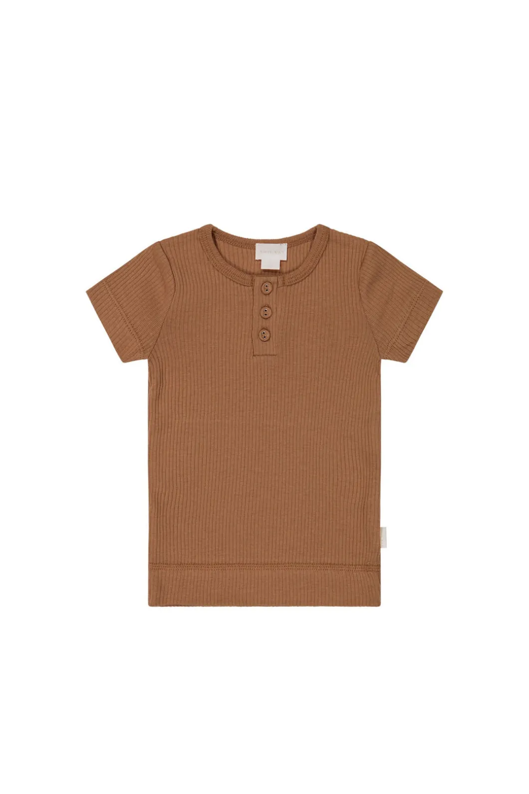 Organic Cotton Modal Henley Tee - Baker