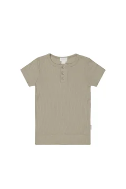 Organic Cotton Modal Henley Tee - Rye
