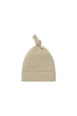 Organic Cotton Modal Knot Beanie - Vintage Taupe