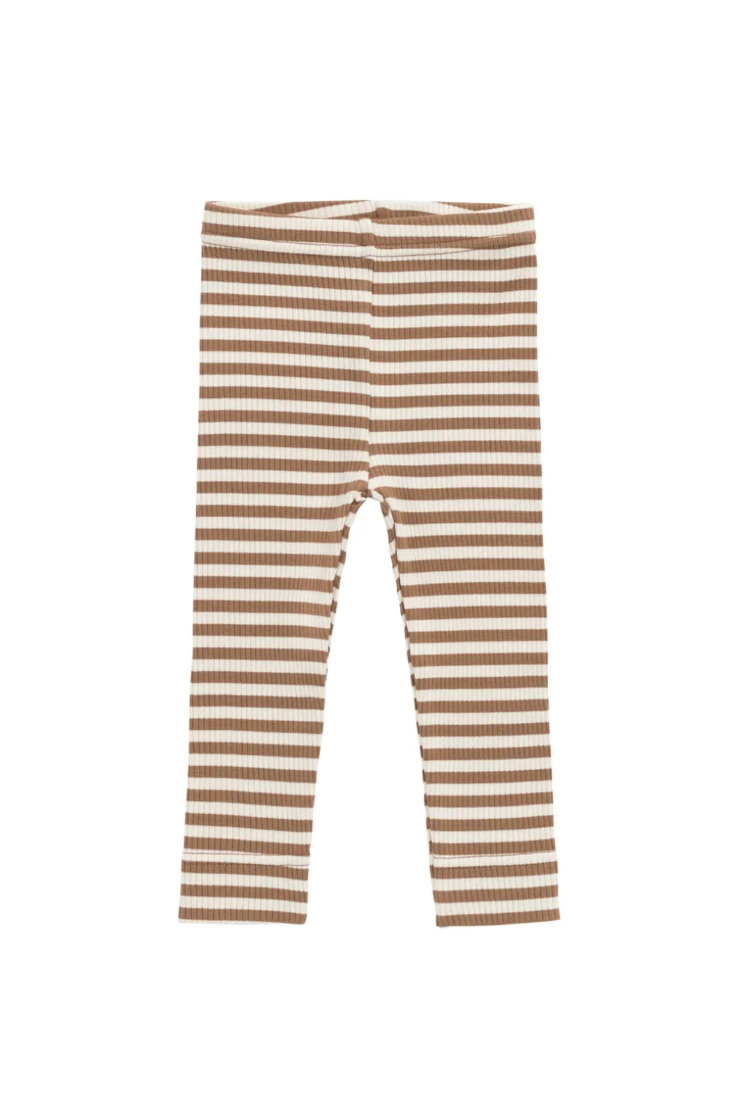 Organic Cotton Modal Legging - Narrow Stripe Thatch/Buff