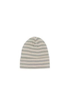 Organic Cotton Modal Lennon Beanie - Narrow Stripe Willow/Soft Clay