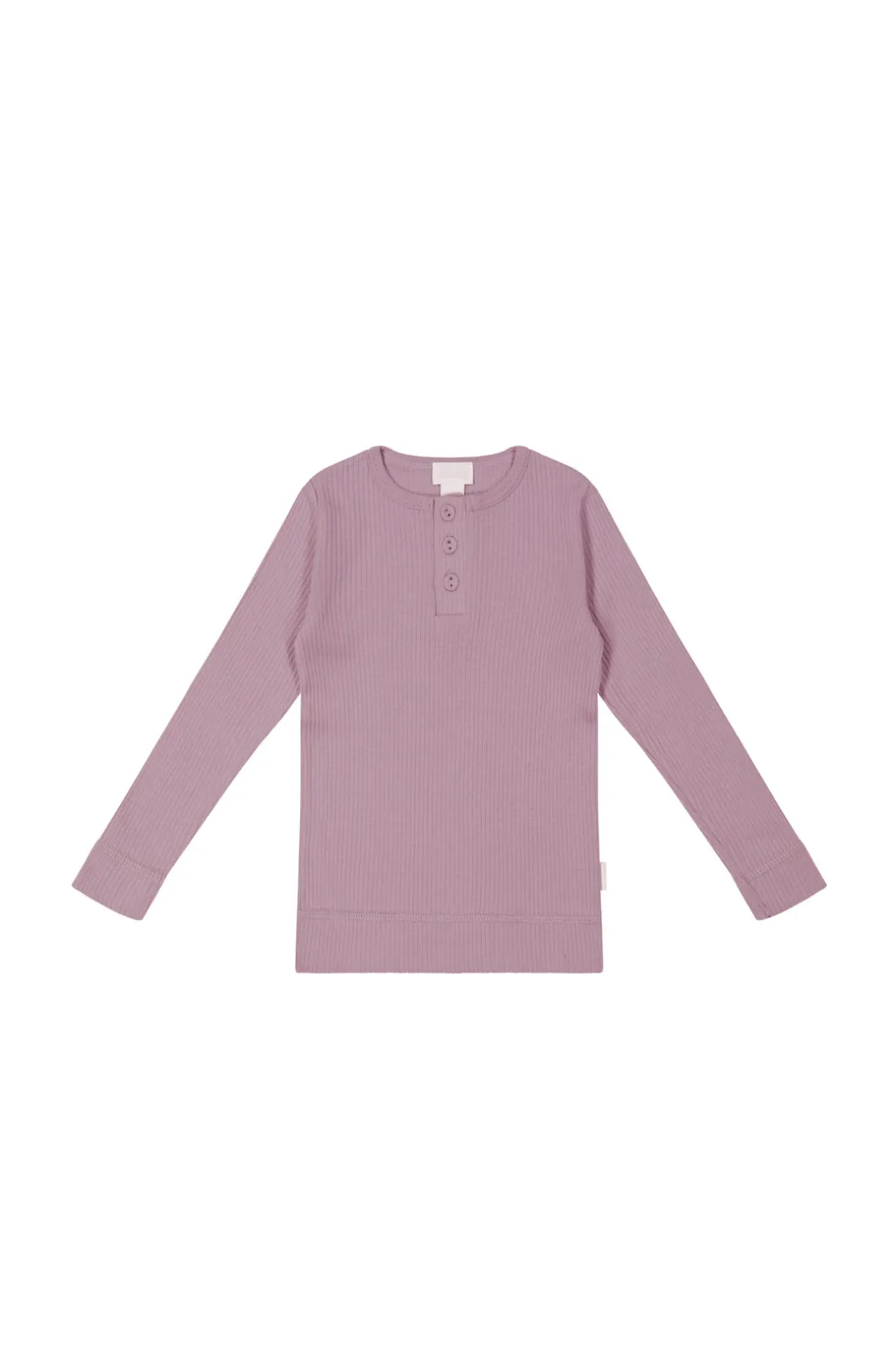 Organic Cotton Modal Long Sleeve Henley - Sweet Mauve