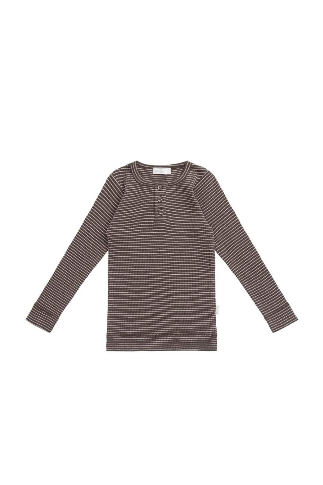 Organic Cotton Modal Long Sleeve Top - Little Stripe Earth/Cloud