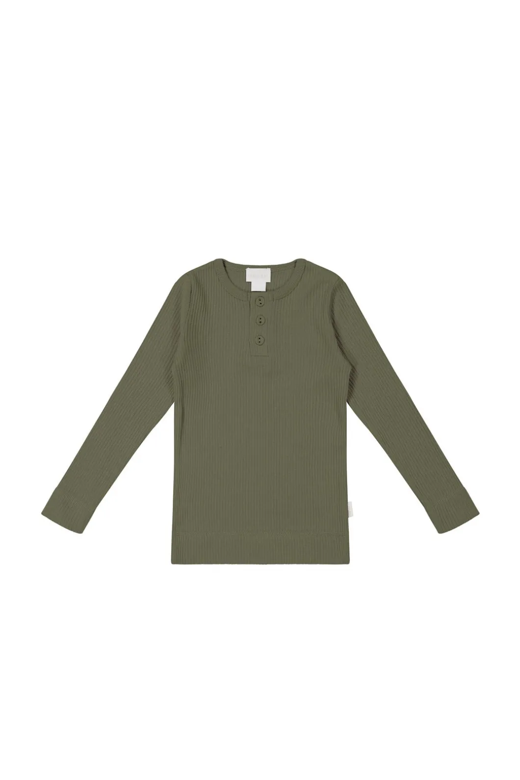 Organic Cotton Modal Long Sleeve Top - Sicilian Olive