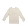 Organic Cotton Modal Long Sleeve Top - Milky Way Buff