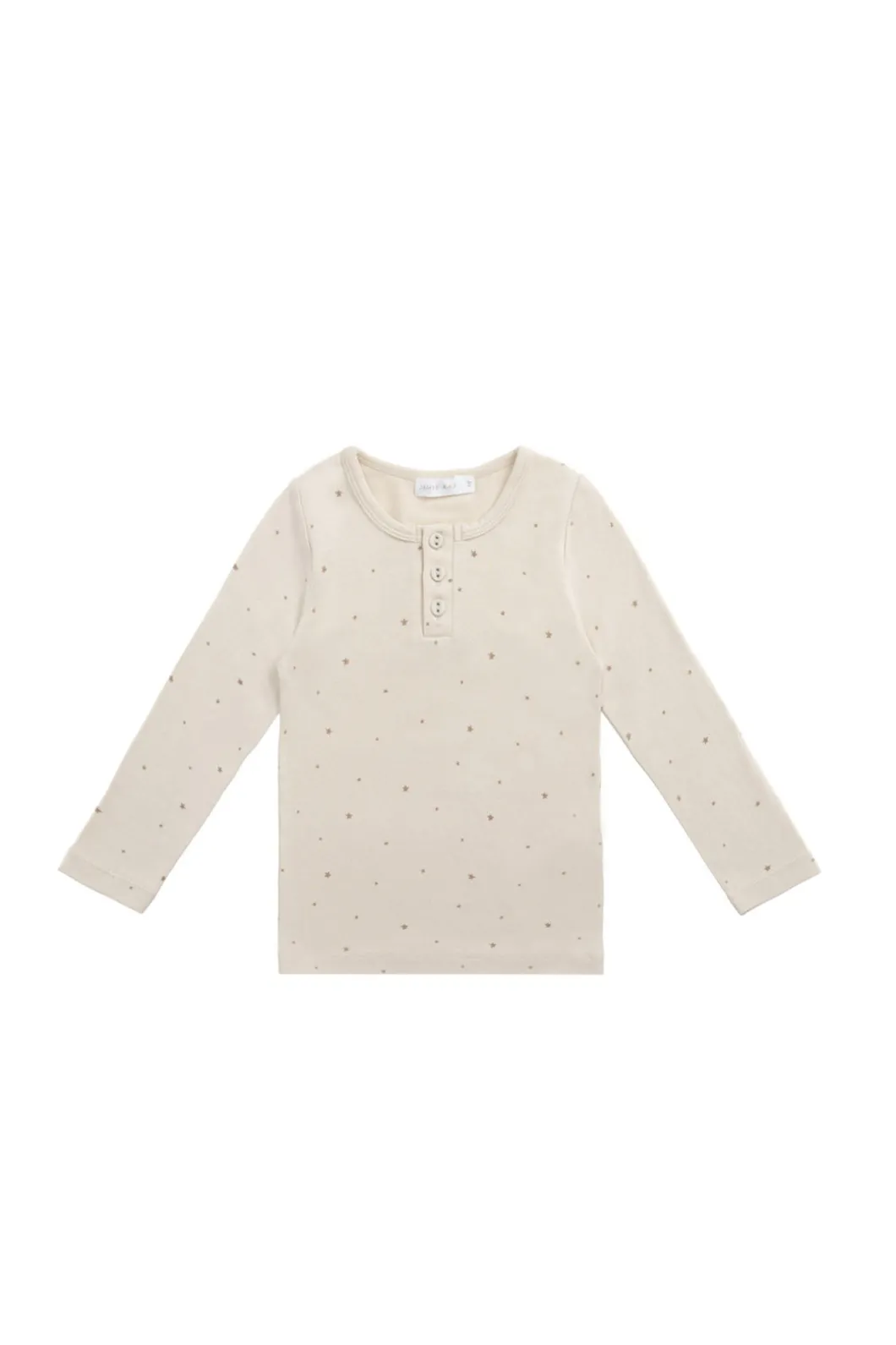 Organic Cotton Modal Long Sleeve Top - Milky Way Buff