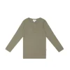 Organic Cotton Modal Long Sleeve Henley - Sepia