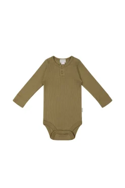 Organic Cotton Modal Long Sleeve Bodysuit - Buffalo