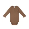 Organic Cotton Modal Long Sleeve Bodysuit - Hojicha