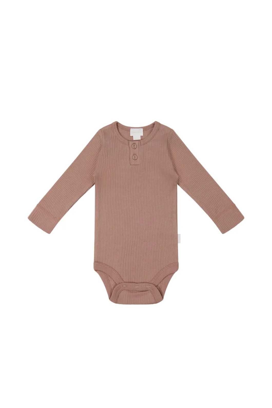 Organic Cotton Modal Long Sleeve Bodysuit - Powder