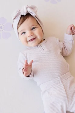 Organic Cotton Modal Long Sleeve Bodysuit - Luna