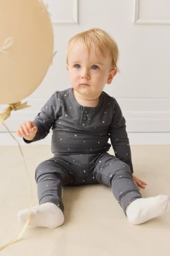 Organic Cotton Modal Long Sleeve Bodysuit - Milky Way Icelandic