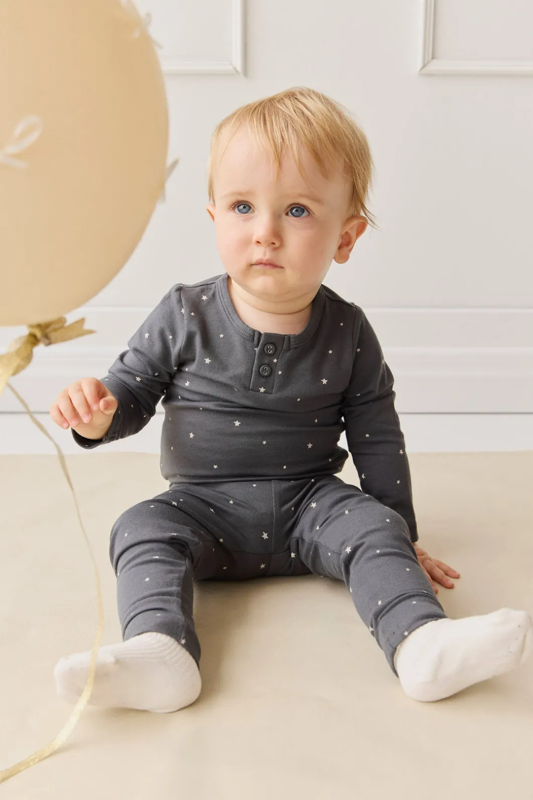 Organic Cotton Modal Long Sleeve Bodysuit - Milky Way Icelandic