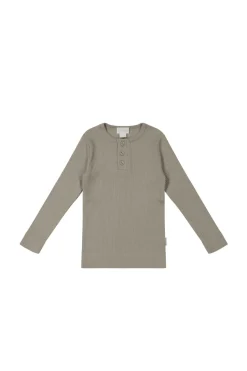 Organic Cotton Modal Long Sleeve Henley - Twig