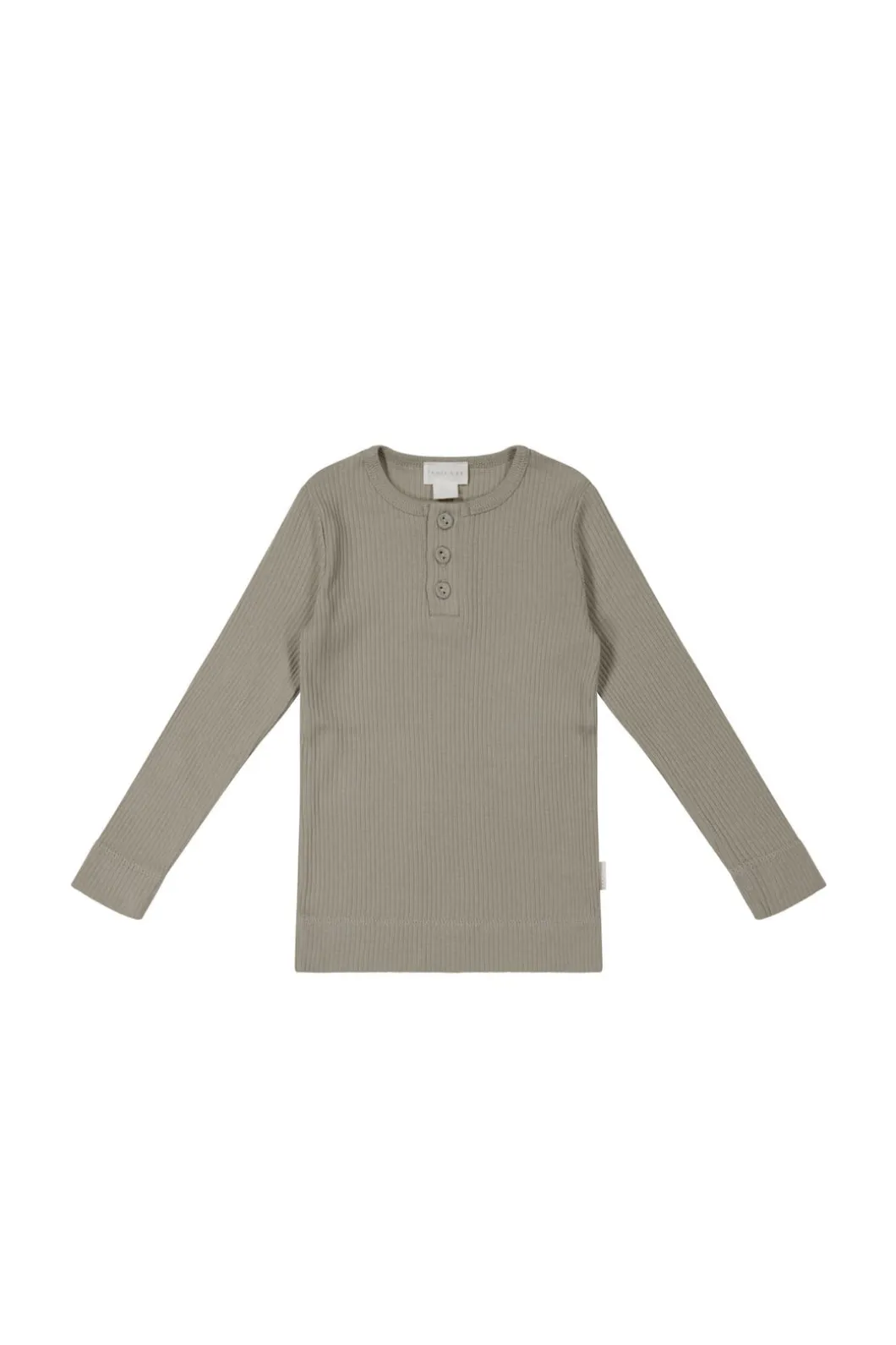 Organic Cotton Modal Long Sleeve Henley - Twig