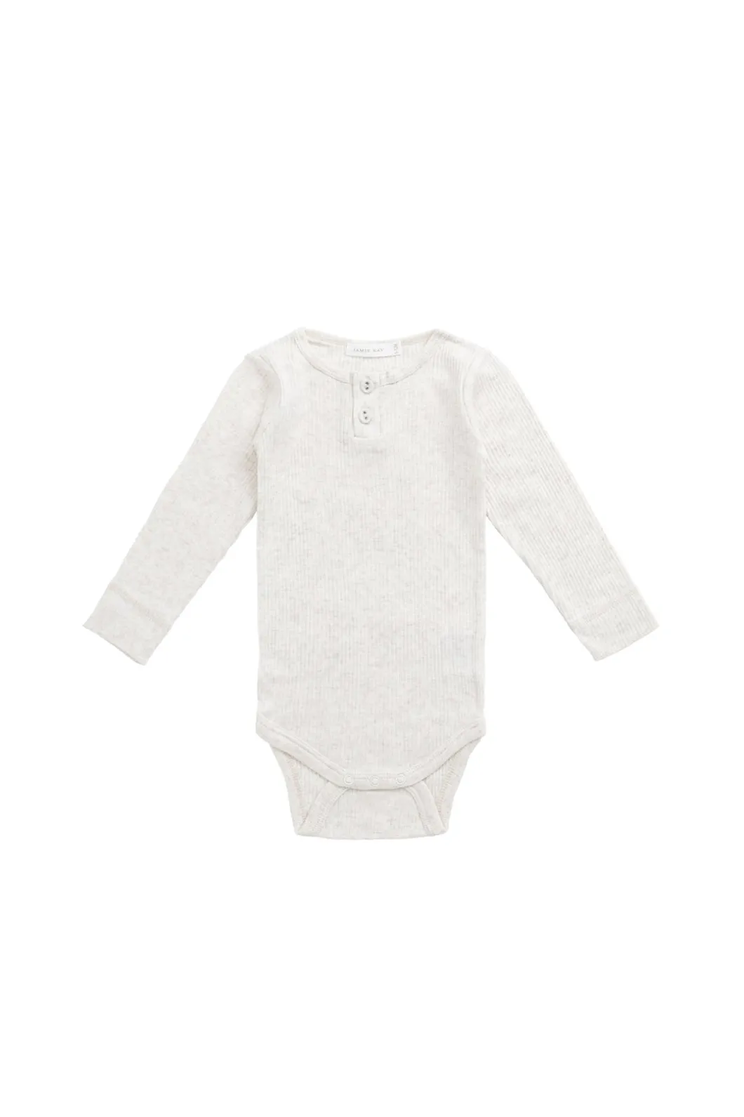 Organic Cotton Modal Long Sleeve Bodysuit - Oatmeal Marle