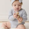Organic Cotton Modal Long Sleeve Bodysuit - Light Grey Marle