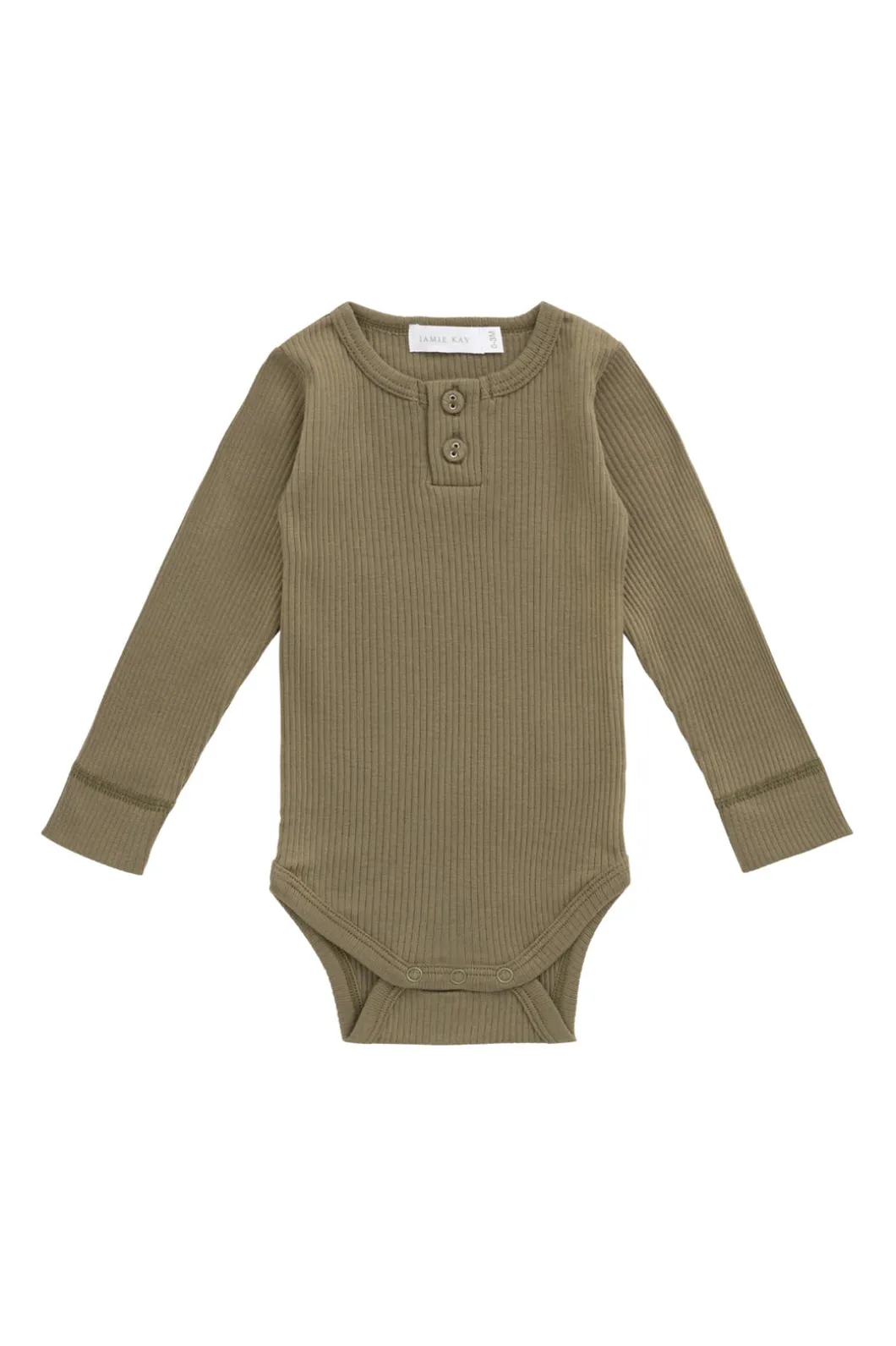 Organic Cotton Modal Long Sleeve Bodysuit - Cricket