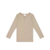 Organic Cotton Modal Long Sleeve Henley - Fawn