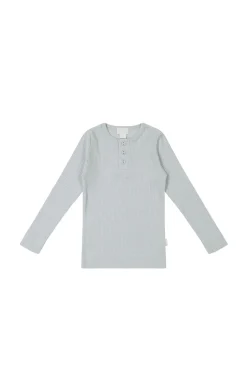 Organic Cotton Modal Long Sleeve Henley - North Star