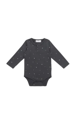 Organic Cotton Modal Long Sleeve Bodysuit - Milky Way Icelandic
