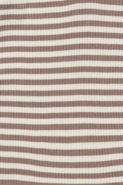 Organic Cotton Modal Long Sleeve Bodysuit - Narrow Stripe Tweed/Cloud