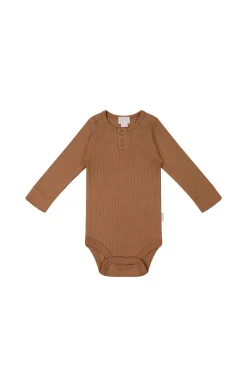 Organic Cotton Modal Long Sleeve Bodysuit - Baker