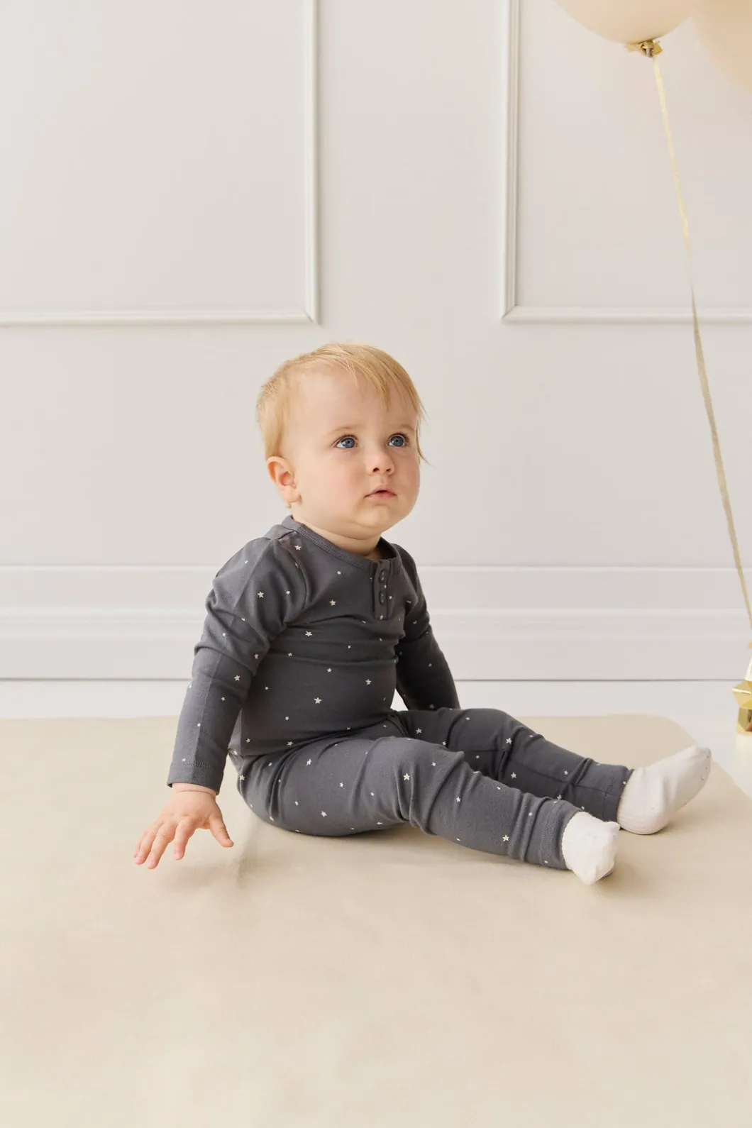 Organic Cotton Modal Long Sleeve Bodysuit - Milky Way Icelandic