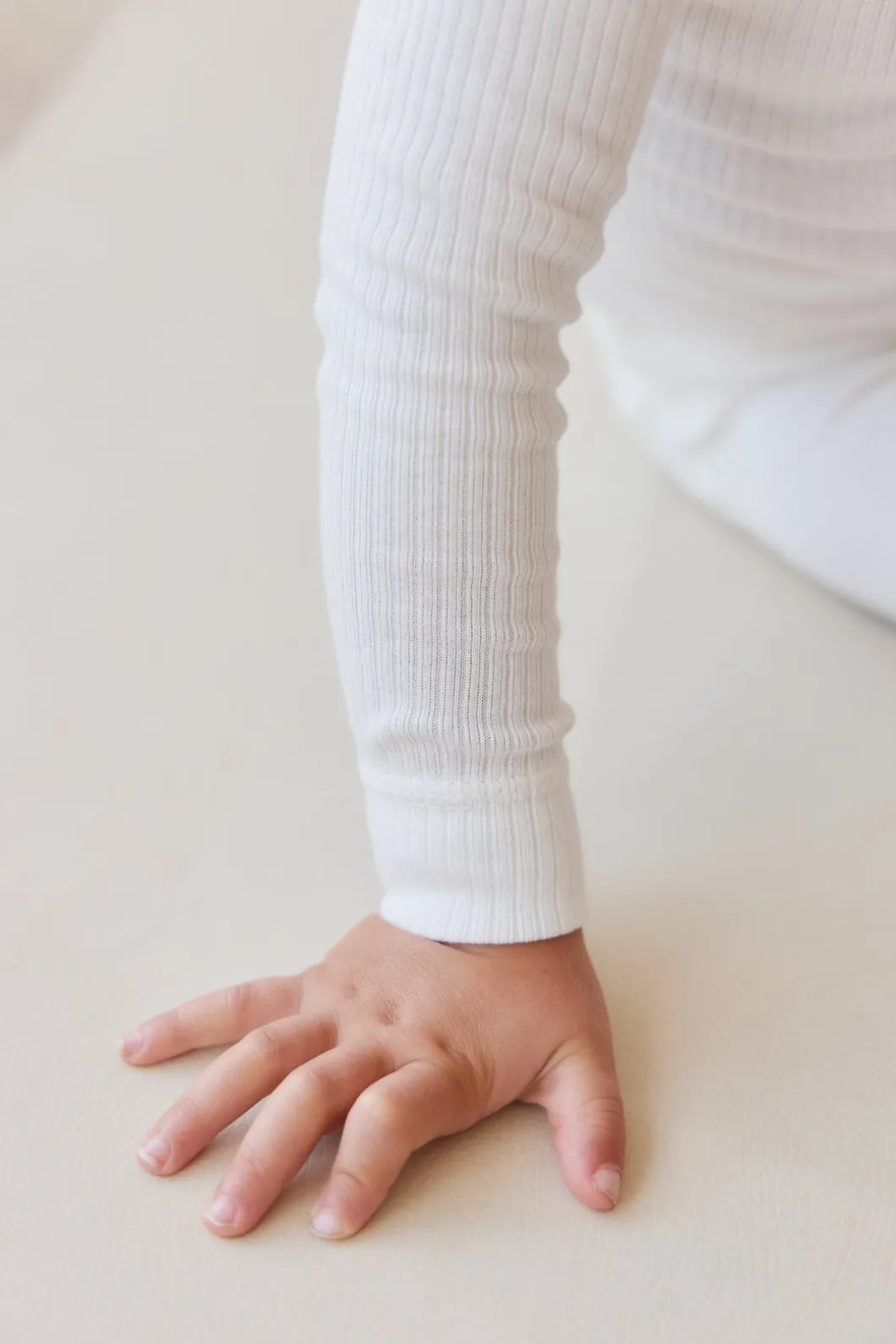 Organic Cotton Modal Long Sleeve Henley - Milk