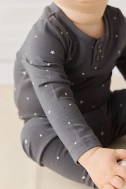 Organic Cotton Modal Long Sleeve Bodysuit - Milky Way Icelandic