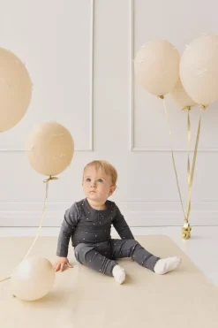 Organic Cotton Modal Long Sleeve Bodysuit - Milky Way Icelandic