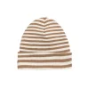 Organic Cotton Modal Marley Beanie - Narrow Stripe Thatch/Buff